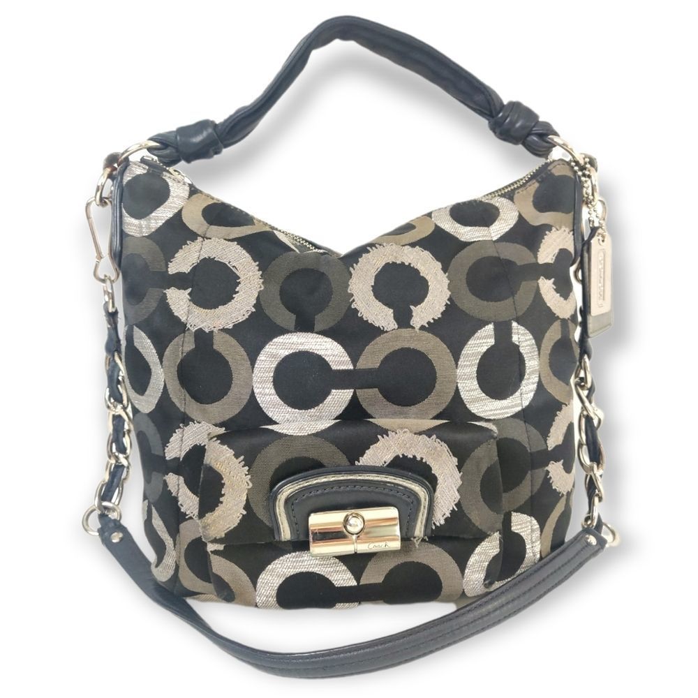 💥 COACH CC SIGNATURE CANVAS GENUINE LEATHER TOTE SHOULDER BAG PURSE HANDBAG